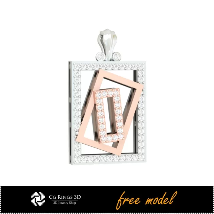 Pendentif 3D avec diamants - Modèle 3D gratuit