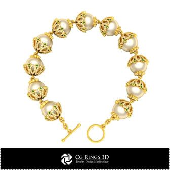 3D CAD Pearl Bracelet Home,  Jewelry 3D CAD, Bracelets 3D CAD , 3D Bracelets, 3D Pearl Bracelets