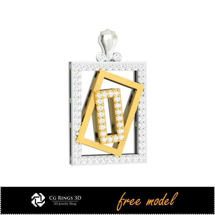 Pendentif 3D avec diamants - Modèle 3D gratuit