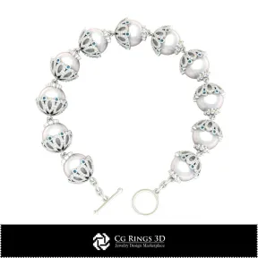 Pulsera de perlas CAD 3D