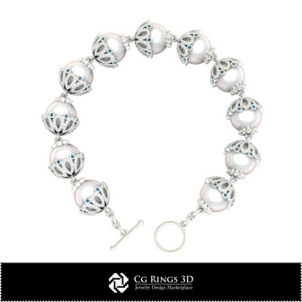 3D CAD Pearl Bracelet Home, Bijoux 3D CAO, Bracelets 3D CAO, Bracelets 3D , Bracelets de Perles 3D