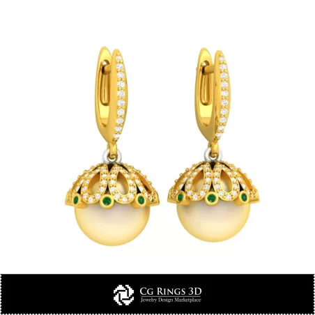 3D CAD Pearl Earrings Home, Bijuterii 3D , Cercei 3D CAD, Cercei cu Diamante 3D, Cercei Picatura 3D, Cercei cu Perle 3D 