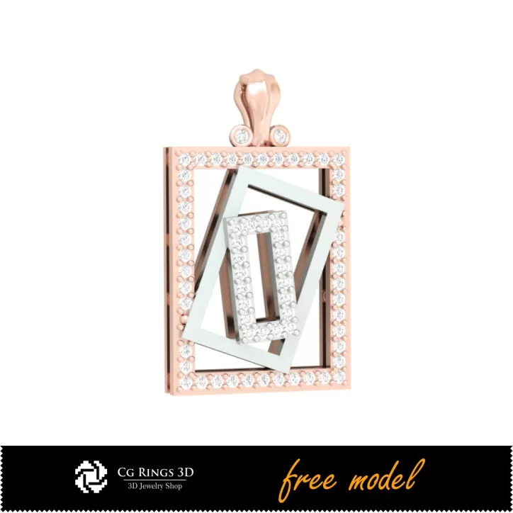 Pendentif 3D avec diamants - Modèle 3D gratuit
