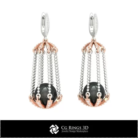 Boucles d'oreilles en perles 3D CAO