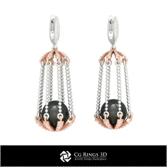 Boucles d'oreilles perles CAO 3D, Bijoux CAO 3D, Boucles d'oreilles CAO 3D, Boucles d'oreilles diamants 3D, Boucles d'oreilles