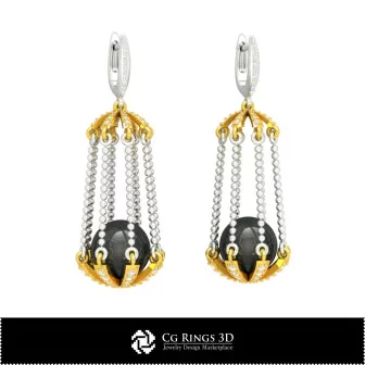 Pendientes de perla CAD 3D para el hogar, Joyería CAD 3D, Pendientes CAD 3D, Pendientes de diamante 3D, Pendientes colgantes