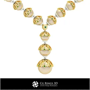 Collares de perlas en CAD 3D para el hogar, Joyería CAD 3D, Collares CAD 3D, Collares de diamantes CAD 3D, Hilos de perlas CAD