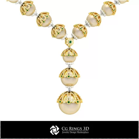 3D CAD Pearl Necklaces Home, Bijuterii 3D , Coliere 3D CAD, Coliere cu Diamante 3D , Coliere cu Perle 3D