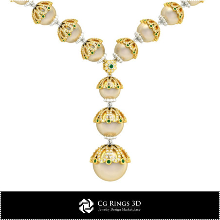 3D CAD Pearl Necklaces Home,  Jewelry 3D CAD, Necklaces 3D CAD , 3D Diamond Necklaces, 3D Pearl Strands