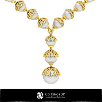 3D CAD Pearl Necklaces Home, Bijoux 3D CAO, Colliers 3D CAO, Colliers de Diamants 3D , Colliers de Perles 3D