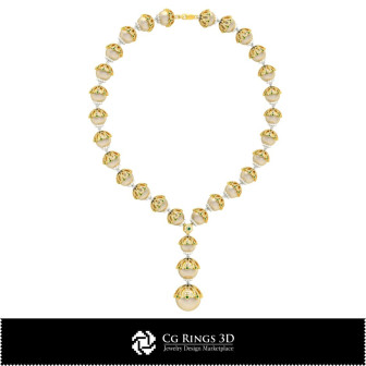 3D CAD Pearl Necklaces Home, Bijoux 3D CAO, Colliers 3D CAO, Colliers de Diamants 3D , Colliers de Perles 3D