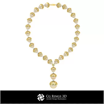 3D CAD Pearl Necklaces Home, Jewelry 3D CAD, Necklaces 3D CAD , 3D Diamond Necklaces, 3D Pearl Strands