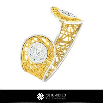 3D CAD Women's Taurus Zodiac Bracelet Home, Bijuterii 3D , Bratari 3D CAD, Bratari cu Diamante 3D, Bratari 3D, BratarI Manseta 3