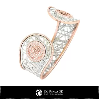 Brățară zodiacală Leo pentru femei 3D CAD, bijuterii 3D CAD, brățări 3D CAD, brățări cu diamante 3D, brățări 3D, brățară cuff 3D