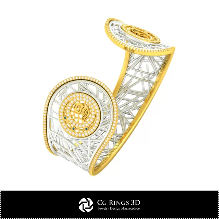 Pulsera zodiacal Piscis para mujer en CAD 3D