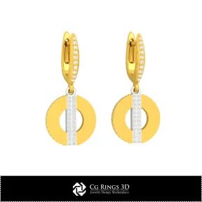 Boucles d'oreilles CAO 3D, Bijoux CAO 3D, Boucles d'oreilles CAO 3D, Boucles d'oreilles diamant 3D