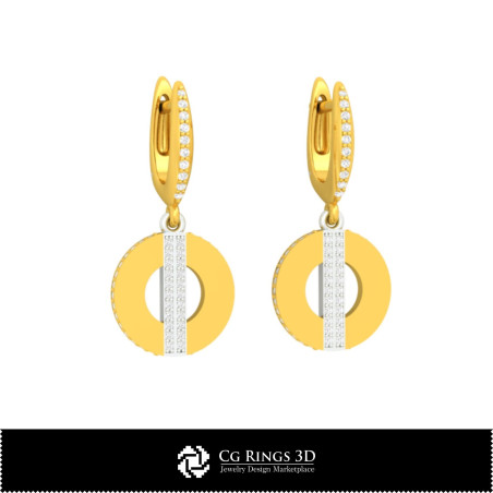 3D CAD Earrings Home, Bijoux 3D CAO, Boucles D'oreilles 3D CAO, Boucles D'oreilles Diamant 3D