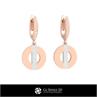 3D CAD Earrings Home, Bijoux 3D CAO, Boucles D'oreilles 3D CAO, Boucles D'oreilles Diamant 3D