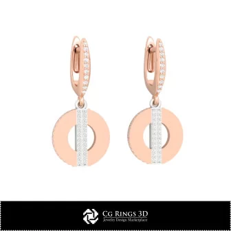 3D CAD Earrings Home, Bijuterii 3D , Cercei 3D CAD, Cercei cu Diamante 3D