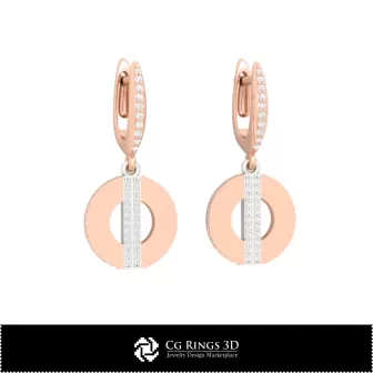 3D-CAD-Ohrringe Zuhause, Schmuck 3D-CAD, Ohrringe 3D-CAD, 3D-Diamantohrringe