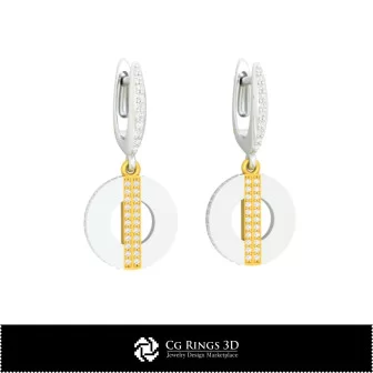 3D CAD Earrings Home, Jewelry 3D CAD, Earrings 3D CAD , 3D Diamond Earrings