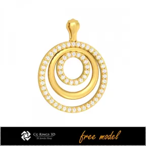 Pendente 3D con Diamanti - Modello 3D Gratuito Casa, Gioielli CAD 3D, Gioielli 3D Gratuiti, Pendentif CAD 3D