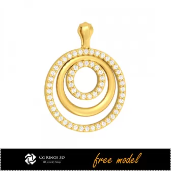 3D Pendant With Diamonds-Free 3D Model Home, Jewelry 3D CAD, Free 3D Jewelry, Pendants 3D CAD 