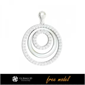 Pendentif 3D avec diamants - Modèle 3D gratuit