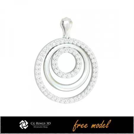 Ciondolo 3D con Diamanti - Modello 3D Gratuito