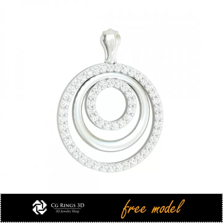 Colgante 3D con diamantes - Modelo 3D gratuito