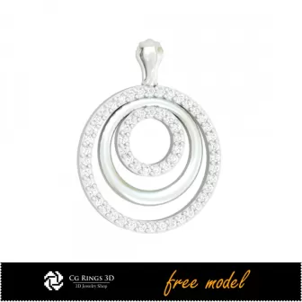 3D Pendant With Diamonds-Free 3D Model Home, Jewelry 3D CAD, Free 3D Jewelry, Pendants 3D CAD 