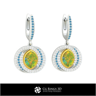 3D CAD Opal Earrings Home, Bijoux 3D CAO, Boucles D'oreilles 3D CAO, Boucles D'oreilles Diamant 3D, Boucles D'oreilles 3D , Bouc