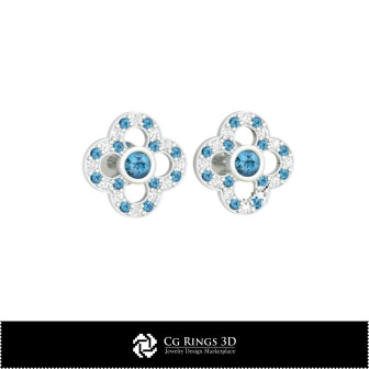 3D CAD Children Earrings Home,  Jewelry 3D CAD, Earrings 3D CAD , 3D Diamond Earrings, 3D Children Earrings