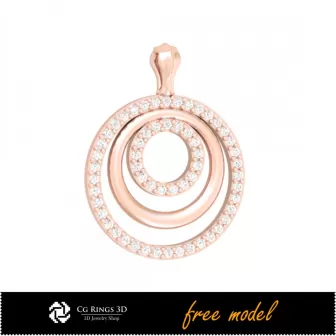 Pendente 3D con Diamanti - Modello 3D Gratuito Casa, Gioielli CAD 3D, Gioielli 3D Gratuiti, Pendentif CAD 3D