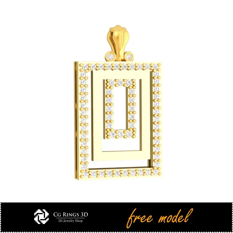 Colgante 3D con Diamantes-Modelo 3D Gratis