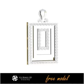 3D Pendant With Diamonds-Free 3D Model