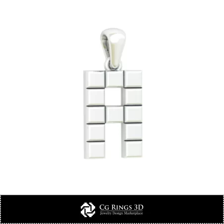 Colgante CAD 3D con la letra A