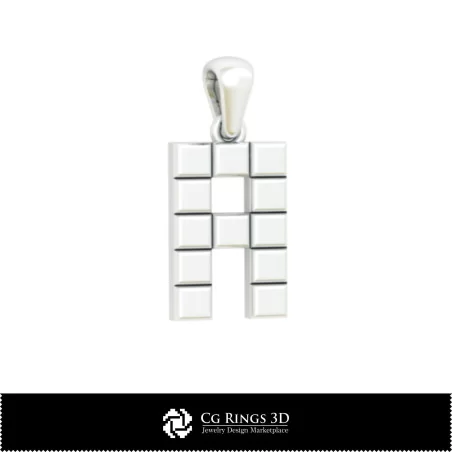 Colgante CAD 3D con la letra A