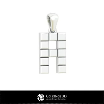 3D-CAD-Anhänger mit Buchstabe A Home, Schmuck 3D-CAD, Anhänger 3D-CAD, 3D-Buchstabenanhänger