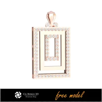 Pandantiv 3D cu diamante - Model 3D gratuit pentru casă, CAD 3D bijuterii, bijuterii 3D gratuite, pandantive CAD 3D, pandantive
