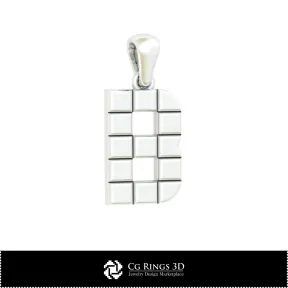 Colgante CAD 3D con Letra B
