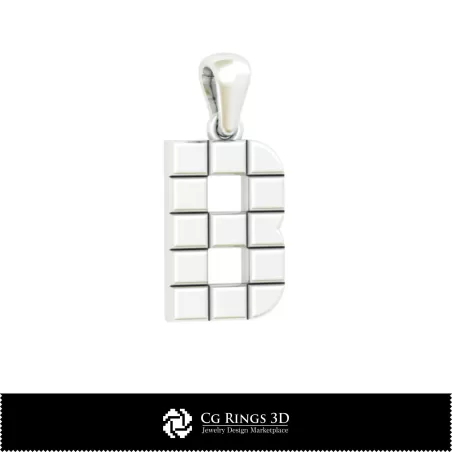 Colgante CAD 3D con Letra B