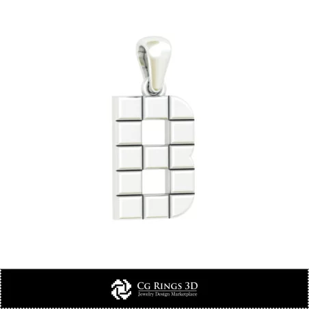 Pendentif 3D DAO avec Lettre B