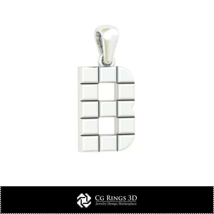 Pendentif 3D DAO avec Lettre B