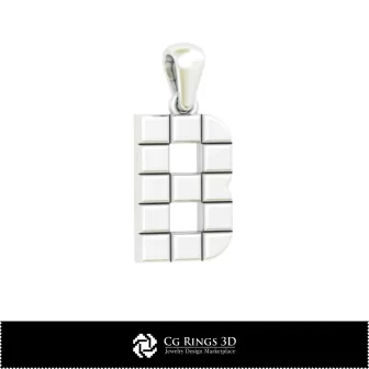 3D-CAD-Anhänger mit Buchstabe B Home, Schmuck 3D-CAD, Anhänger 3D-CAD, 3D-Buchstabenanhänger