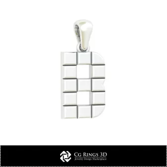 3D-CAD-Anhänger mit Buchstabe B Home, Schmuck 3D-CAD, Anhänger 3D-CAD, 3D-Buchstabenanhänger