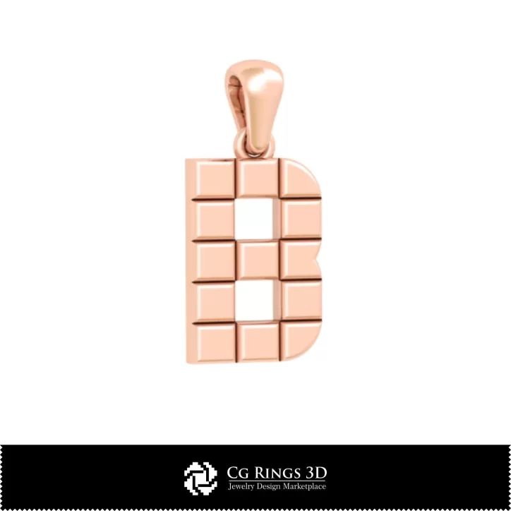 Colgante CAD 3D con Letra B