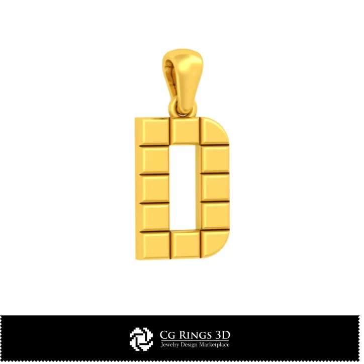 3D CAD Pendant With Letter D