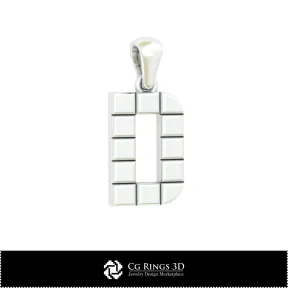 Pendentif 3D CAO avec lettre D