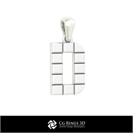 Pendentif 3D CAO avec lettre D